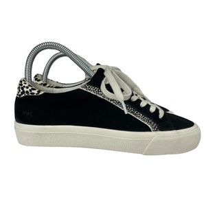 Madewell Sidewalk Low Top Leather  & Calf Hair Sneaker Womens Size 6